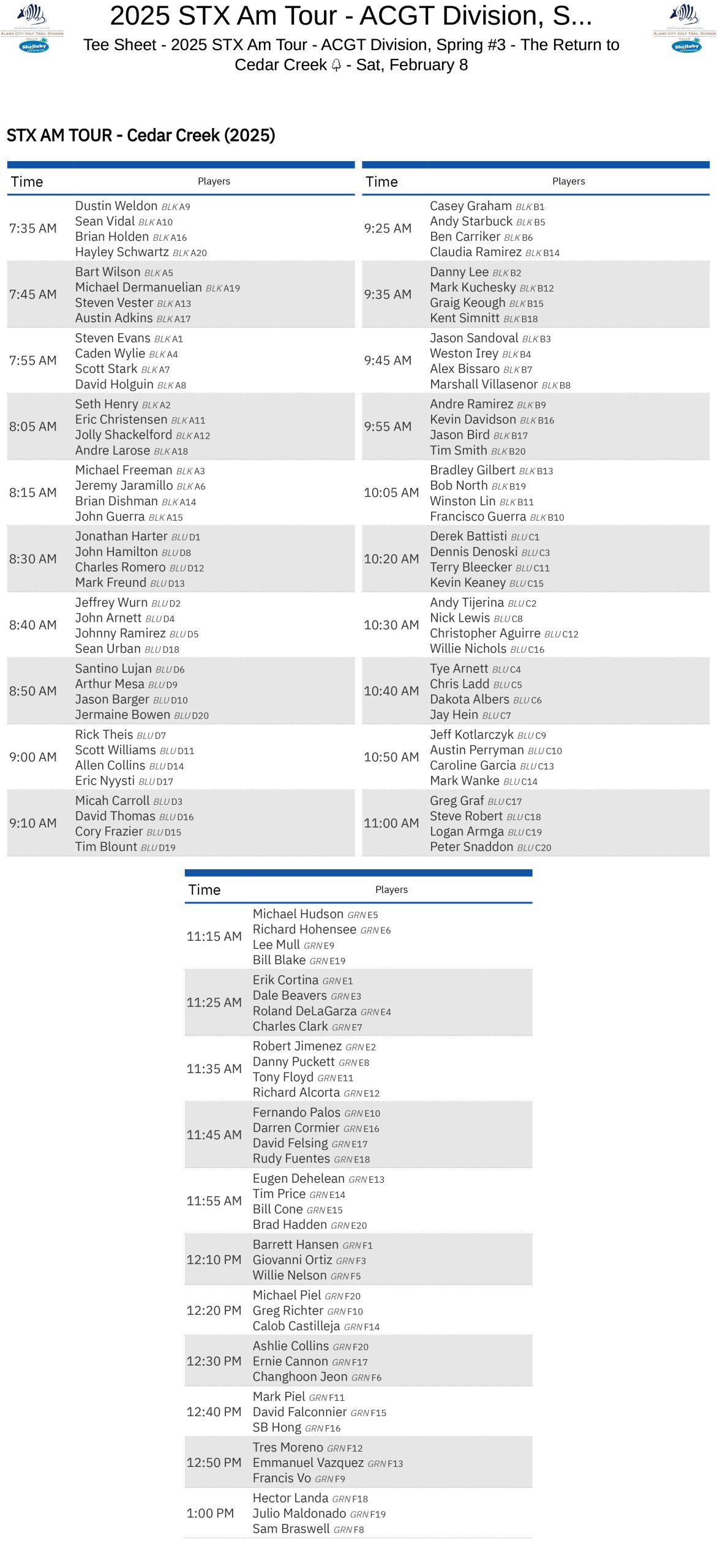 STX AM TOUR - SPRING 3 - SatFebruary8-TeeSheet-1